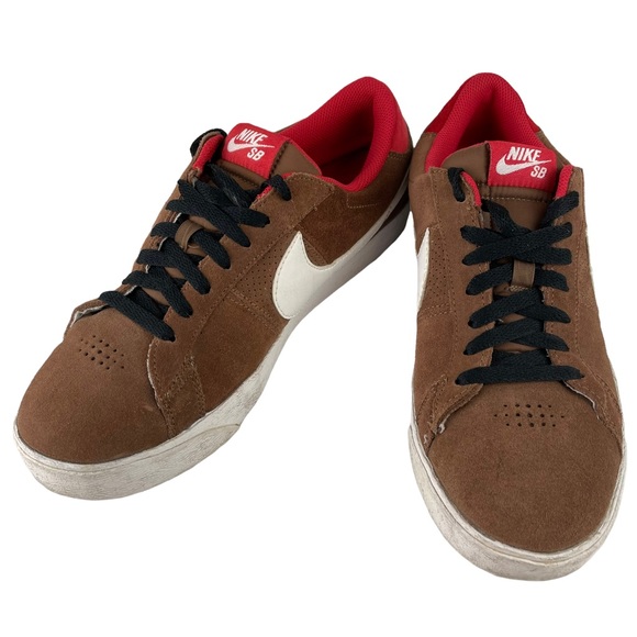 Nike SB Skateboard Blazer Low CS Bison/White/Sport Red Sneaker Skate Shoe Suede - Picture 5 of 16